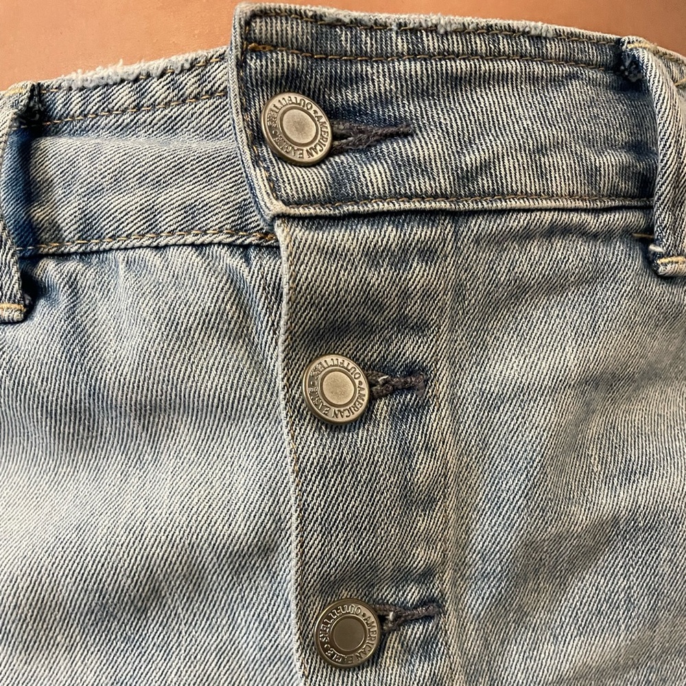 Wild Fable mini Jean skirt, size 14, light blue with rips